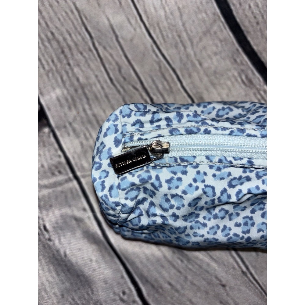 Bottega Veneta Blue Leopard Nylon Makeup Bag with Rare Color Pattern Design - Picture 3 of 6